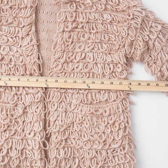 The Great. The Short Monster Loop Knit Cardigan Sweater Open Front TanAIAI - Picture 8 of 9